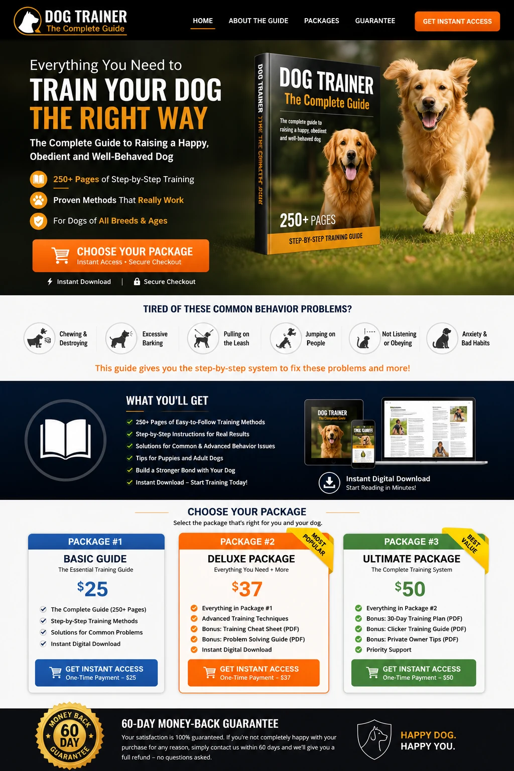 Preview graphic for the Online Dog Trainer digital product